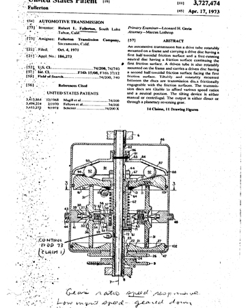 patent-3,727,474 (transmission)